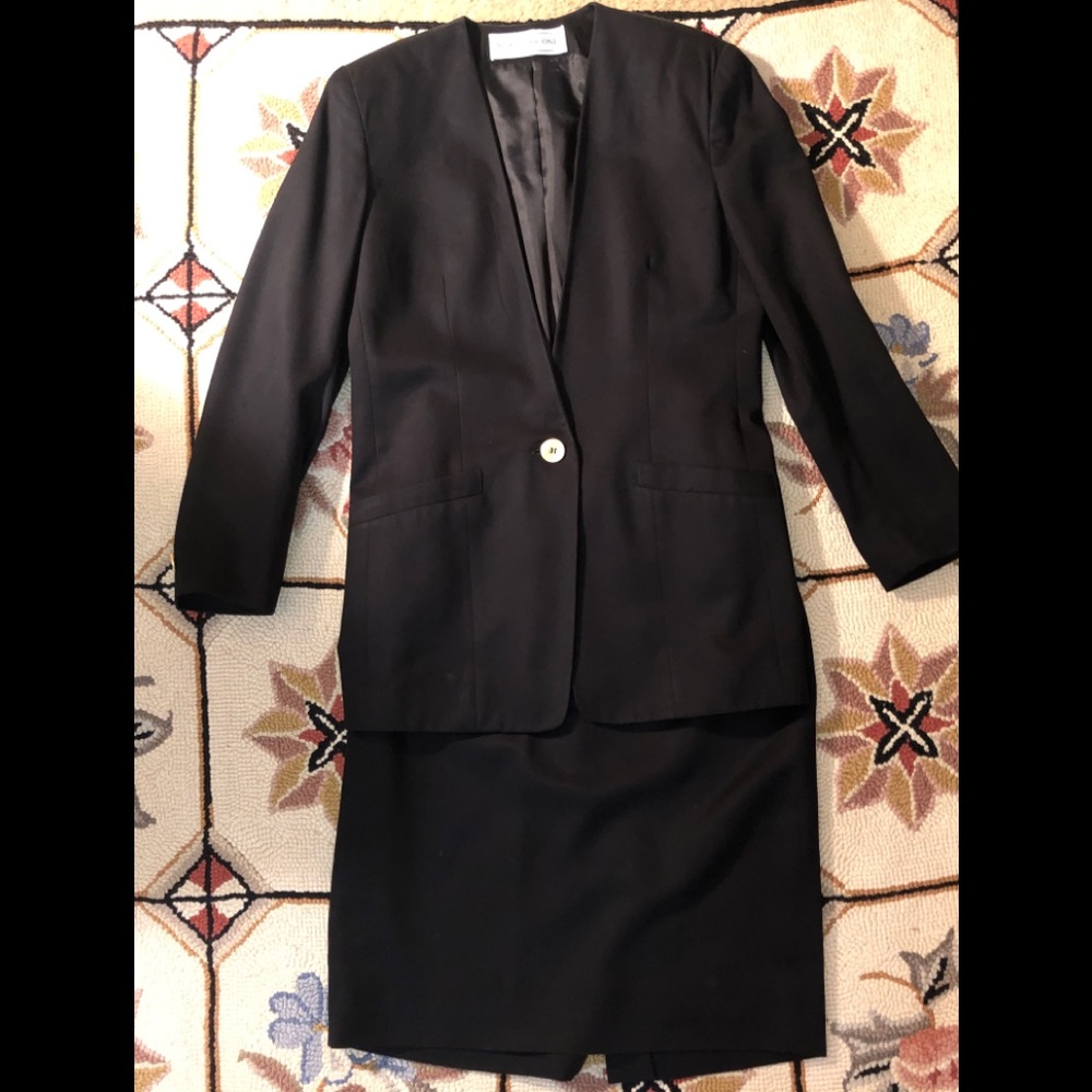 Two-Piece Black Evan Picone Suit